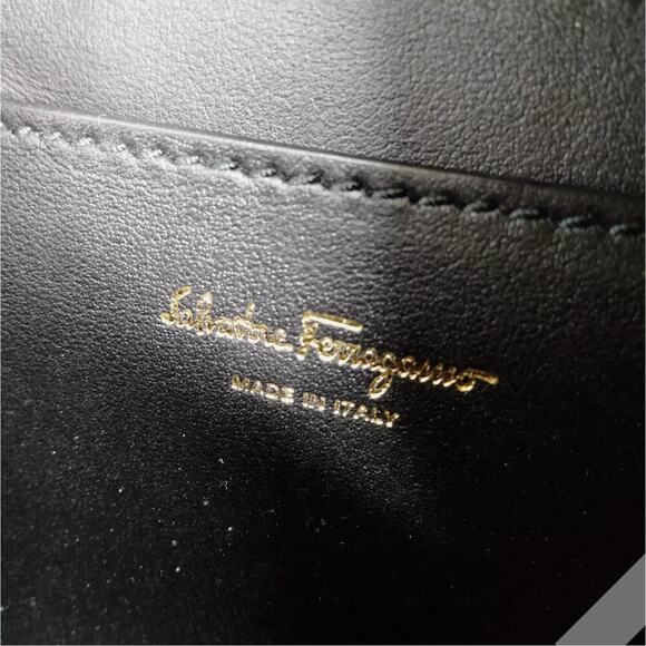 RARE Ferragamo Calf Hair Leather Gold Chain Camera Crossbody Bag - Picture 11 of 13